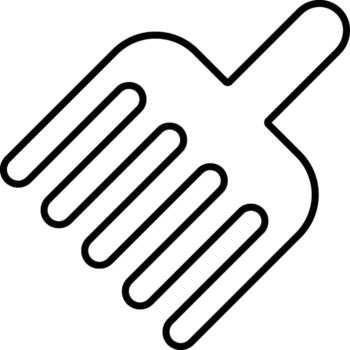 Minimalist thin line comb icon outline on light map background for UI and UX design vector