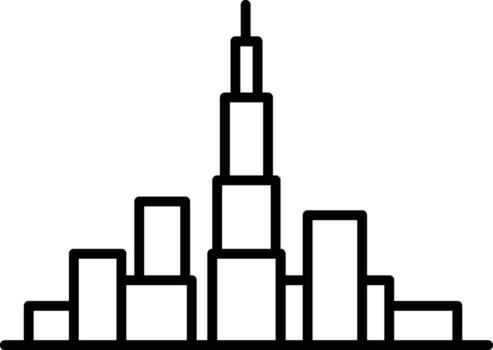 theater, building icon. Simple thin line, outline of Buildings icons for UI and UX, website or mobile application on dark blue gradient background on the background of a light map vector