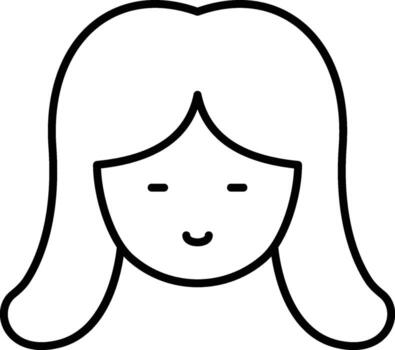 minimalista contorno de hembra cara belleza icono con Delgado líneas en ligero mapa antecedentes para ui y ux diseño vector