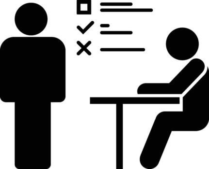 interview, job icon. Simple glyph of business set for UI and UX, website or mobile application on white background on white background vector