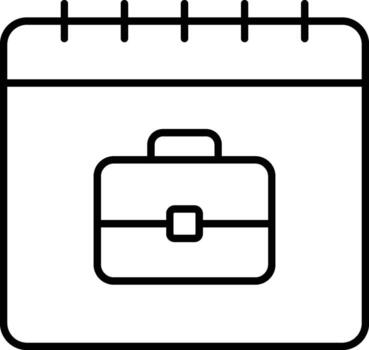 Calendar, bag icon. Simple thin line, outline of calendar icons for ui and ux, website or mobile application on white background vector
