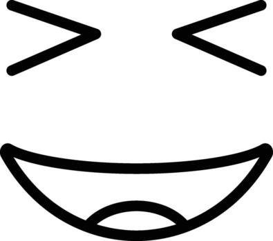 grinning, squinting icon. Simple thin line, outline of Emotion icons for UI and UX, website or mobile application on white background vector