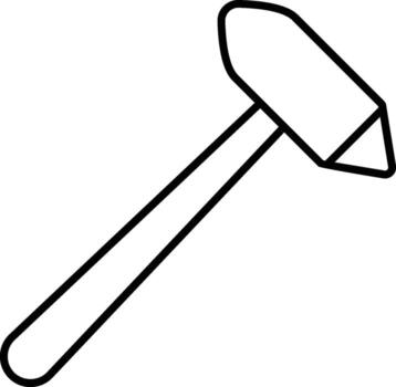 hammer icon. Simple thin line, outline of Construction tools icons for UI and UX, website or mobile application vector