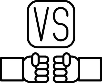 juego, vs icono. sencillo Delgado línea, contorno de deporte íconos para ui y ux, sitio web o móvil solicitud en blanco antecedentes vector