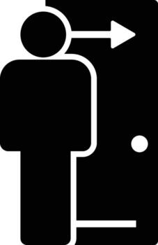 door, employee icon. Simple glyph of business set for UI and UX, website or mobile application on white background on white background vector