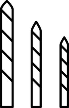 bits, carbide, drill icon. Simple thin line, outline of Construction tools icons for UI and UX, website or mobile application on white background vector