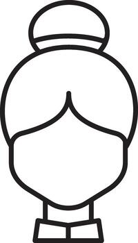 Avatar, Asian Woman icon. Simple thin line, outline of Chinese icons for UI and UX, website or mobile application on white background vector