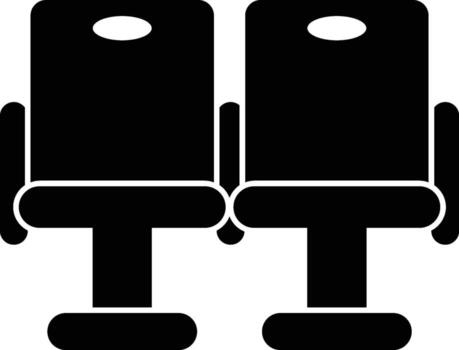 theater chairs icon. Simple glyph of cinema for UI and UX, website or mobile application on white background vector