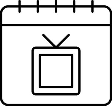 Calendar, tv icon. Simple thin line, outline of calendar icons for ui and ux, website or mobile application on white background vector