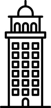 power plant icon. Simple thin line, outline of Buildings icons for UI and UX, website or mobile application on dark blue gradient background on the background of a a light map vector