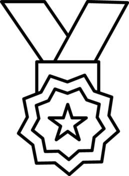 Award, achievement medal, star icon. Simple thin line, outline of awards icons for ui and ux, website or mobile application on white background vector