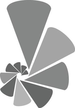 windrose diagram icon. Sleek glyph for charts and map visualizations, optimized for web and mobile interfaces on a white background. vector