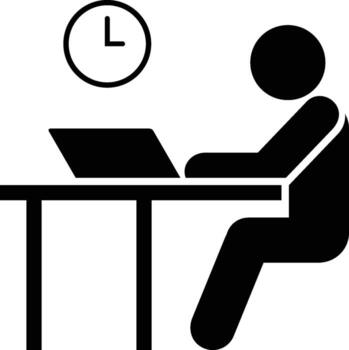 desk, job icon. Simple glyph of business set for UI and UX, website or mobile application on white background on white background vector