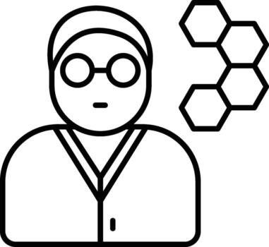 scientist icon. Simple thin line, outline of Biology icons for UI and UX, website or mobile application on white background vector