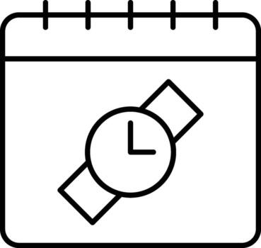 Calendar, time icon. Simple thin line, outline of calendar icons for ui and ux, website or mobile application on white background vector