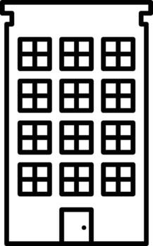 Commercial building outline icon. Simple outline of building for UI and UX, website or mobile application without background vector