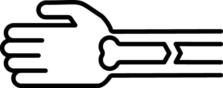 arm, bone, break icon. Simple thin line, outline of Bone injury icons for UI and UX, website or mobile application on white background vector