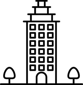 train station icon. Simple thin line, outline of Buildings icons for UI and UX, website or mobile application on dark blue gradient background on the background of a light map vector