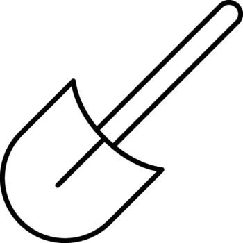 shovel icon. Simple thin line, outline of Construction tools icons for UI and UX, website or mobile application on white vector