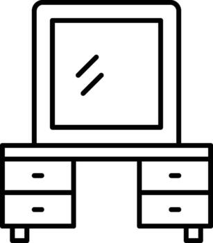 minimalista Delgado línea vendaje mesa icono con belleza esenciales contorno ilustración en ligero mapa antecedentes para ui y ux diseño vector