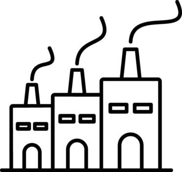 fábrica, edificio icono. sencillo Delgado línea, contorno de edificios íconos para ui y ux, sitio web o móvil solicitud en oscuro azul degradado antecedentes en el antecedentes de un ligero mapa vector