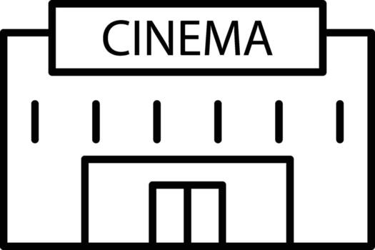 cinema build icon. Simple thin line, outline of movie, cinema, film, screen, flicks icons for UI and UX, website or mobile application on white background vector