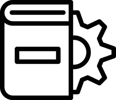 libro, ajustes icono. sencillo Delgado línea, contorno de libro íconos para ui y ux, sitio web o móvil solicitud en oscuro azul degradado antecedentes en el antecedentes de un ligero mapa vector