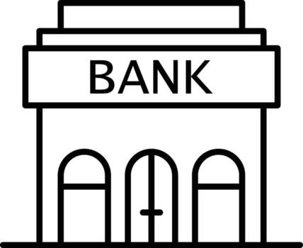 banco, edificio icono. sencillo Delgado línea, contorno de edificios íconos para ui y ux, sitio web o móvil solicitud en oscuro azul degradado antecedentes en el antecedentes de un ligero mapa vector