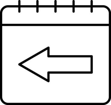 Calendar, next day icon. Simple thin line, outline of calendar icons for ui and ux, website or mobile application on white background vector