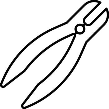 pliers icon. Simple thin line, outline of Construction tools icons for UI and UX, website or mobile application on white vector