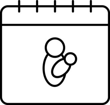 Calendar, child, mother icon. Simple thin line, outline of calendar icons for ui and ux, website or mobile application on white background vector