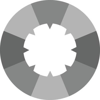 spokes in a circle icon. Simple radial spokes glyph for distribution and network visuals on a white background. vector