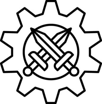 swords, setting, wars icon. Simple thin line, outline of esport icons for UI and UX, website or mobile application on white background vector