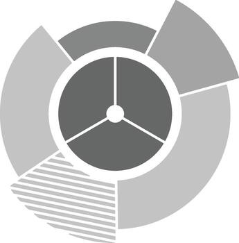sunburst chart icon. Minimal glyph designed for interface use in web and mobile applications on a white background. vector