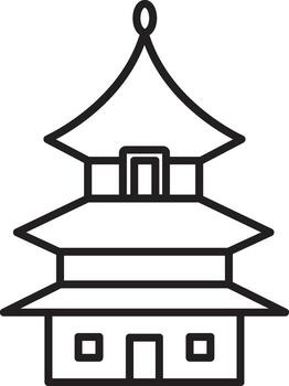 Asian house, dugong icon. Simple thin line, outline of Chinese icons for UI and UX, website or mobile application on white background vector