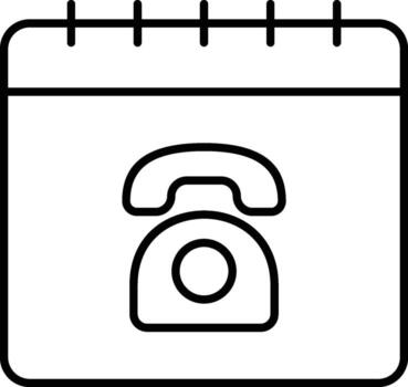 Calendar, mobile icon. Simple thin line, outline of calendar icons for ui and ux, website or mobile application on white background vector