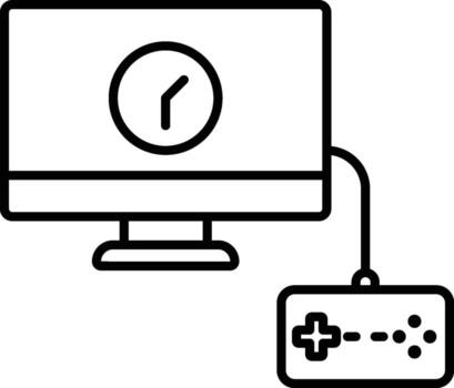 juego, retrasos, computadora, juego controlador icono. sencillo Delgado línea, contorno de deporte íconos para ui y ux, sitio web o móvil solicitud en blanco antecedentes vector