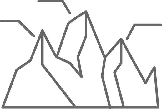 mountain chart icon. Minimal peak glyph for trend and elevation visuals in UI UX on a white background. vector