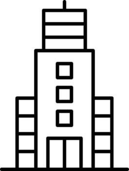 storefront icon. Simple thin line, outline of Buildings icons for UI and UX, website or mobile application on dark blue gradient background on the background of a light map vector