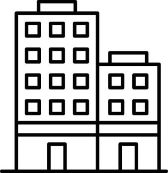 apartment block icon. Simple thin line, outline of Buildings icons for UI and UX, website or mobile application on dark blue gradient background on the background of a light map vector