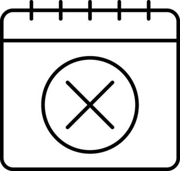 Calendar, delete icon. Simple thin line, outline of calendar icons for ui and ux, website or mobile application on white background vector