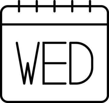 Calendar, wednesday icon. Simple thin line, outline of calendar icons for ui and ux, website or mobile application on white background vector