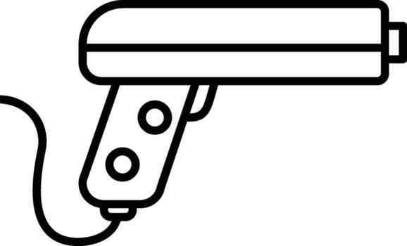 pistola, juego icono. sencillo Delgado línea, contorno de deporte íconos para ui y ux, sitio web o móvil solicitud en blanco antecedentes vector