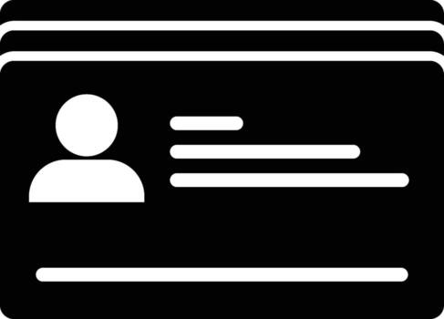 badge, card icon. Simple glyph of business set for UI and UX, website or mobile application on white background on white background vector