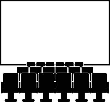 Movie theater screen icon. Simple glyph of cinema for UI and UX, website or mobile application on white background vector