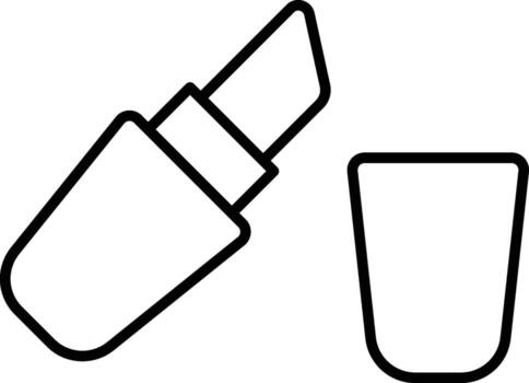 Minimalist Thin Line Lipstick Icon Outline for Beauty and Cosmetics UI Design on Light Map Background vector