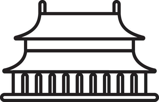 Chinese, tiananmen icon. Simple thin line, outline of Chinese icons for UI and UX, website or mobile application on white background vector