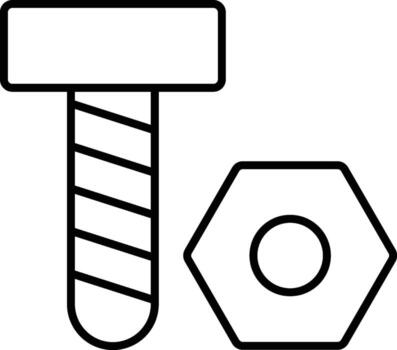 bolt icon. Simple thin line, outline of Construction tools icons for UI and UX, website or mobile application on white background vector