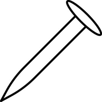 nail icon. Simple thin line, outline of Construction tools icons for UI and UX, website or mobile application on white background vector