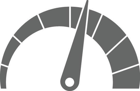 speedometer chart icon. Minimal gauge glyph for performance metrics in dashboards and apps on a white background. vector